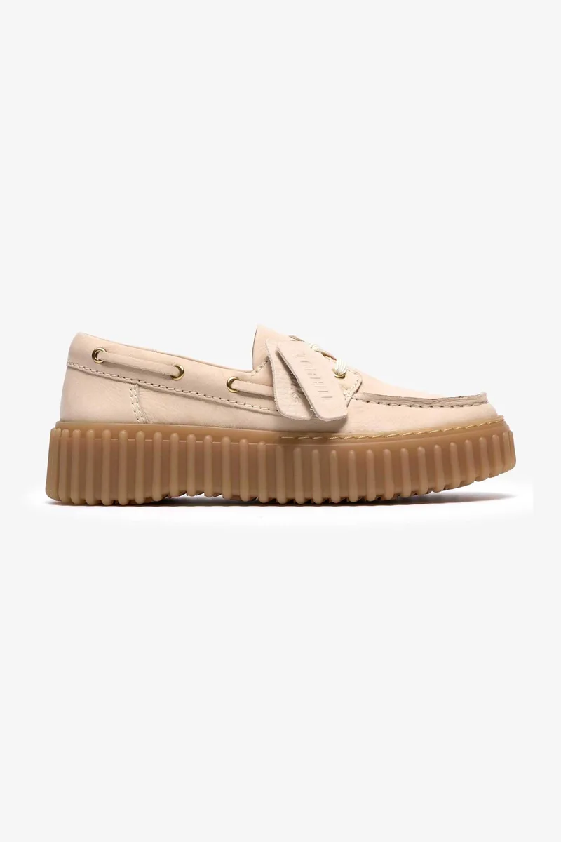 Clarks γυναικεία nubuck casual παπούτσια "Torhill Boat" - 26186302 Κρέμ