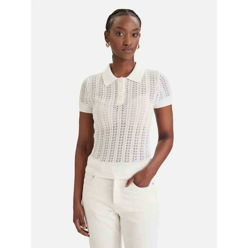 Guess Πουλόβερ W6GR25 Z0672 Λευκό Regular Fit