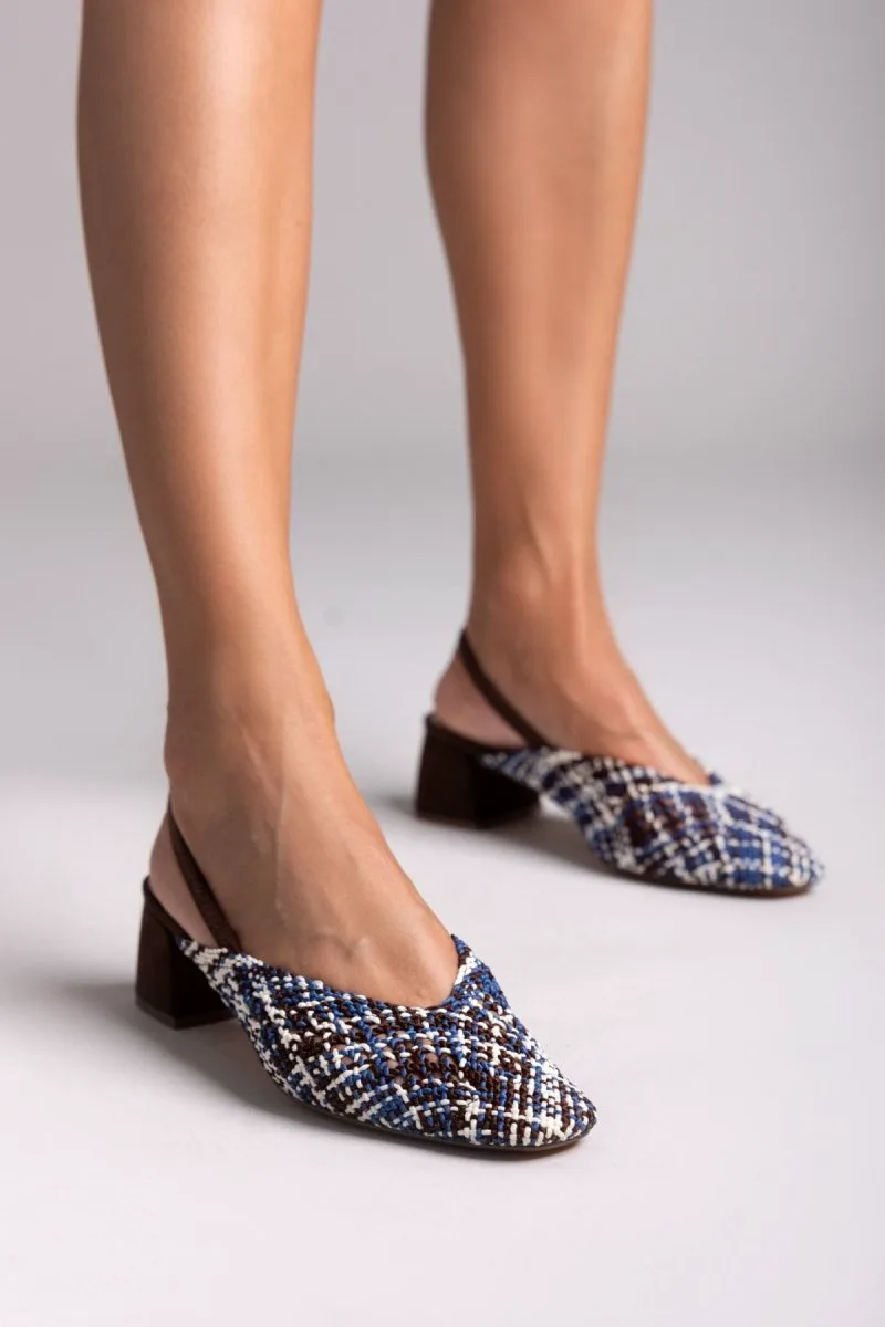 CORINA Woven Slingback Pumps - M5327 - Blue