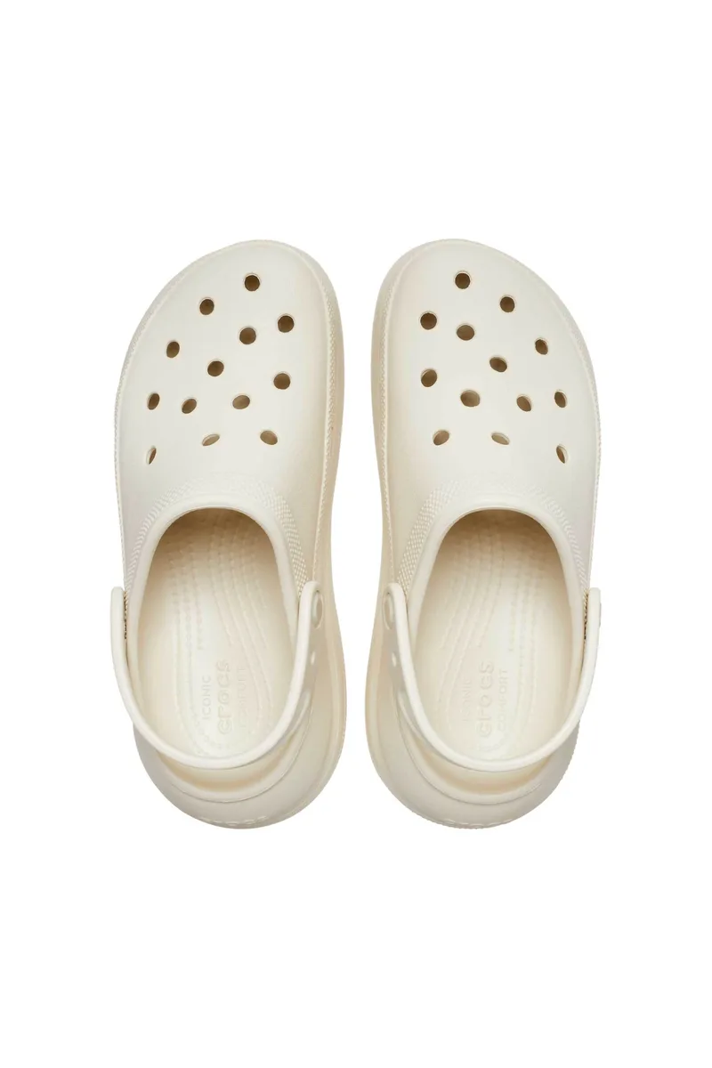 Crocs unisex clogs μονόχρωμα με διάτρητο σχέδιο "Crush" - E61061 Κρέμ