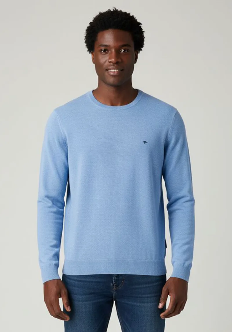 Fynch Hatton Πλεκτή μπλούζα της σειράς Fine Cotton - SFPK210 604 Crystal Blue