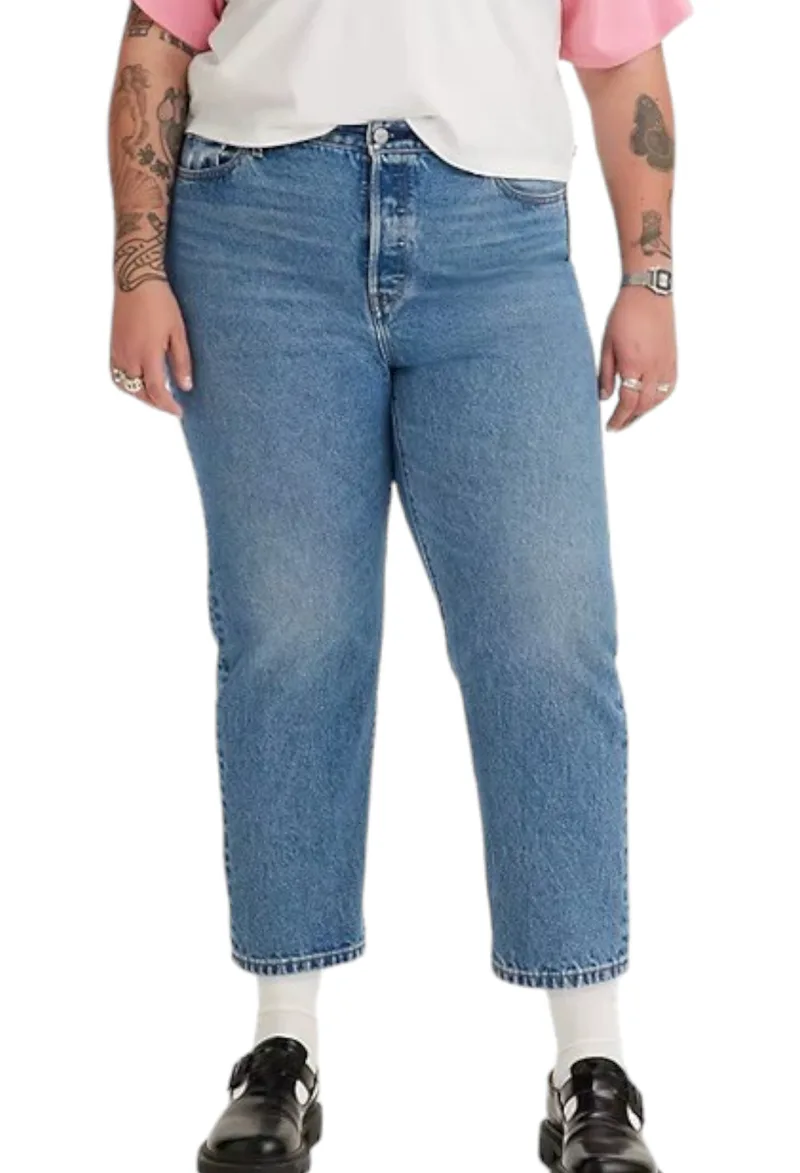 Κάπρι Levi's Pl 501R Crop Med Indigo- Worn In 859530031-31 Γυναικείο