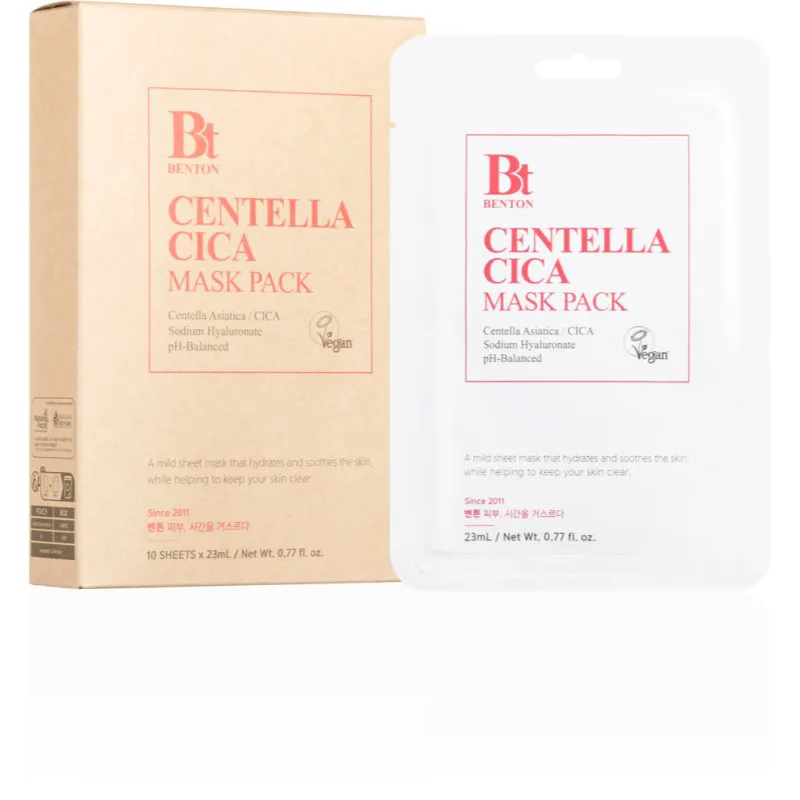 Benton Goodbye Redness Centella καταπραϋντική υφασμάτινη μάσκα για προβληματική επιδερμίδα, ακμή 10 τμχ