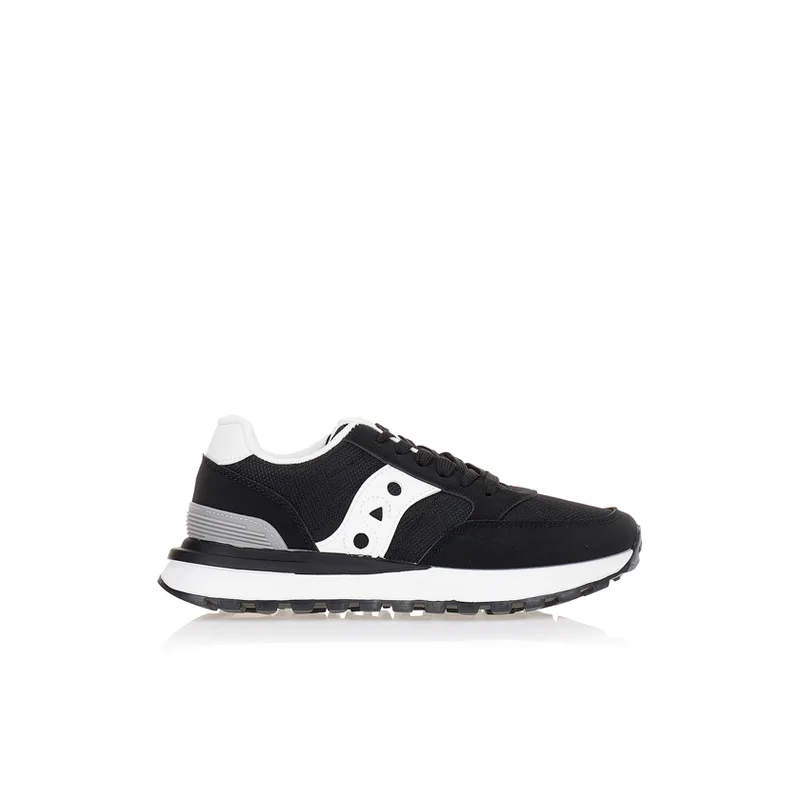 Sneakers μαύρα με λευκές λεπτομέρειες ΜΑΥΡΟ