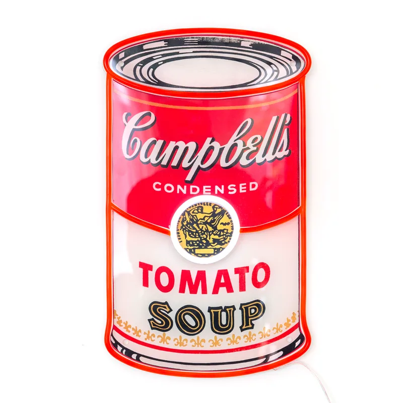 Επιτοίχιο Φωτιστικό Neon LED 35.5 x 62 cm - Campbell's Soup Από τον Andy Warhol
