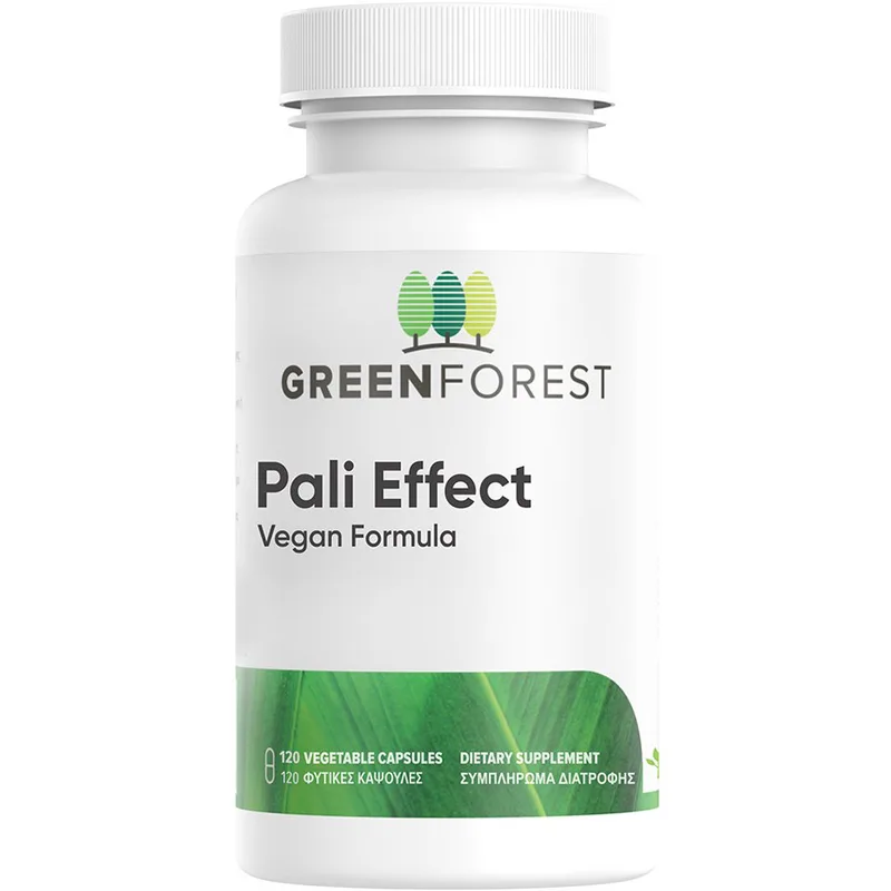 Green Forest Vitamins Pali Effect Συμπλήρωμα Διατροφής Ρίζας Γλυκόριζας, Εκχυλίσματος Αλθαίας & Αλόης με Φλοιό Φτελιάς για την Αντιμετώπιση της Παλινδόμισης, Καούρας & Φουσκώματος 120veg.caps