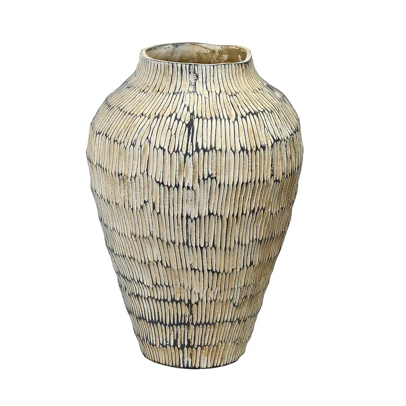Βάζο Κεραμικό Μπεζ ESPIEL 25x25x35,5εκ. TAS238 (Υλικό: Κεραμικό, Χρώμα: Μπεζ) - ESPIEL - TAS238