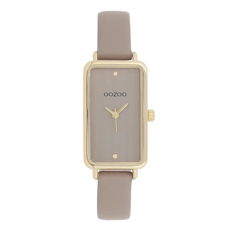OOZOO Timepieces - C11531, Χρυσό case with Grey Leather Strap