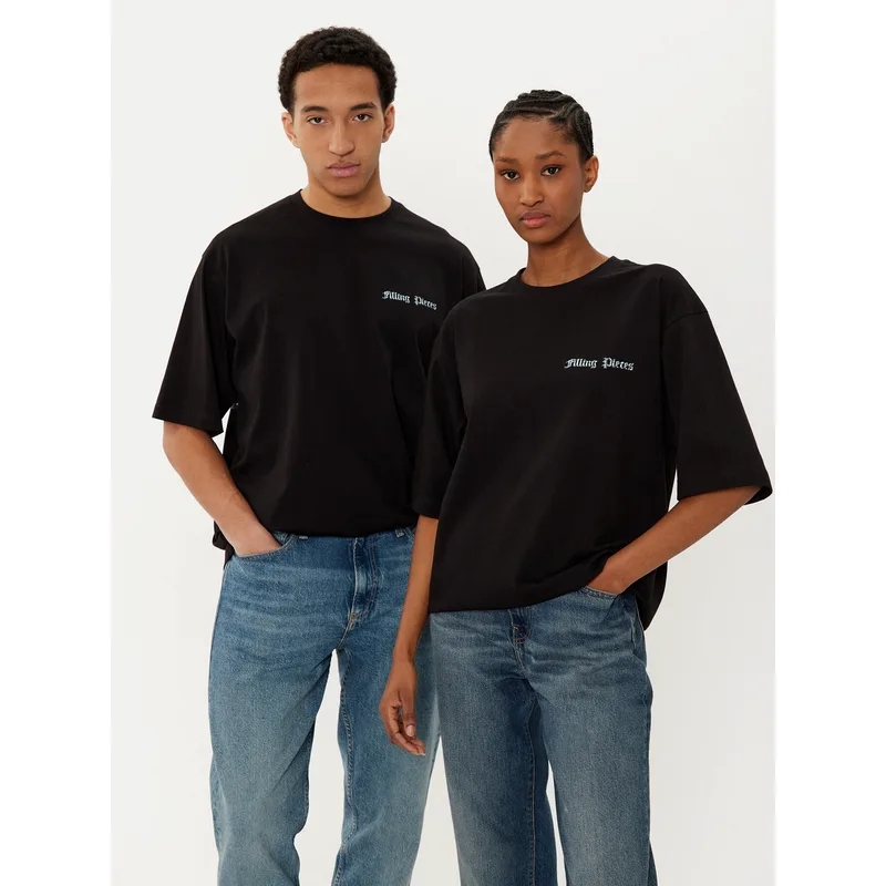 Filling Pieces T-Shirt Unisex Chrome Flower 7449982 Μαύρο Regular Fit