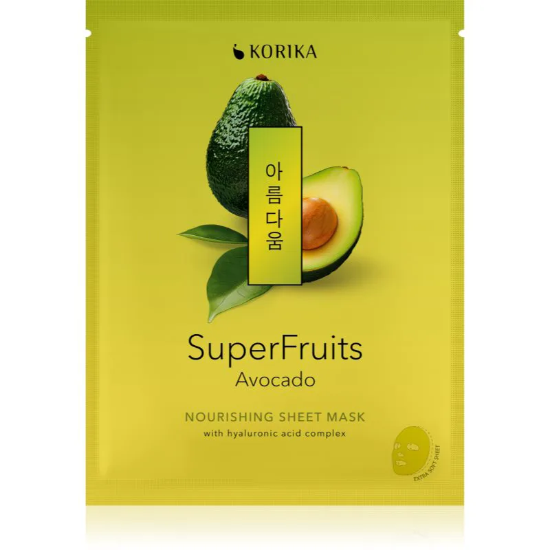 KORIKA SuperFruits Avocado - Nourishing Sheet Mask υφασμάτινη μάσκα θρέψης 25 γρ