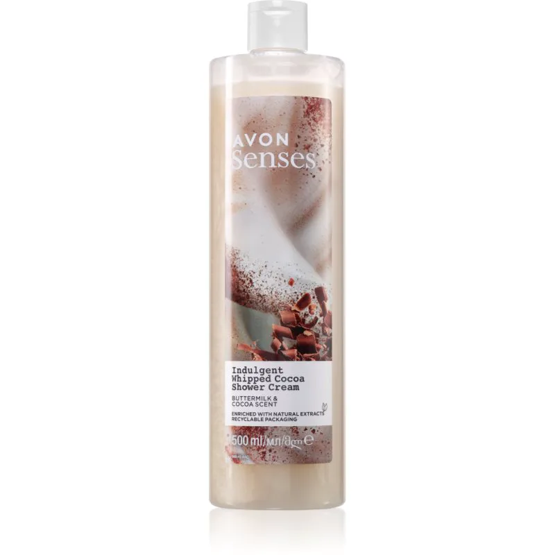 Avon Senses Indulgent Whipped Cocoa αναζωογονητική κρέμα για ντους 500 ml