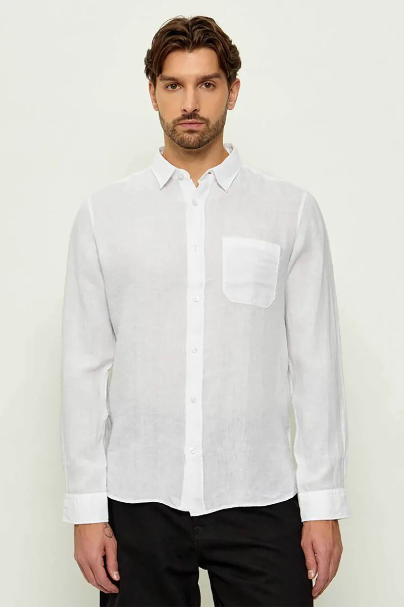 Hugo Boss ανδρικό πουκάμισο μονόχρωμο Relaxed Fit "Ermano" - 50561697 Λευκό