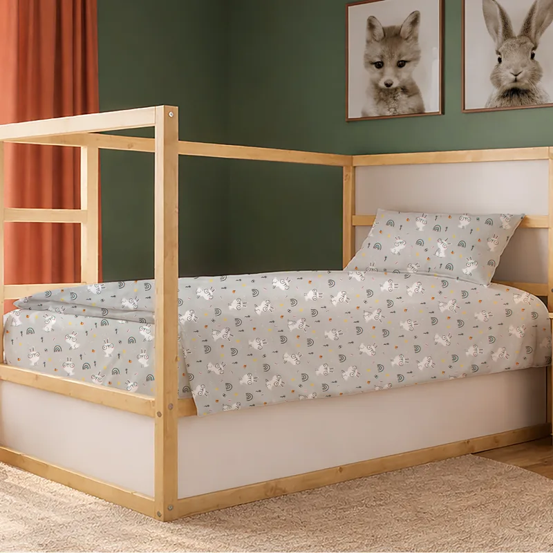 Σεντόνια Μονά (Σετ 3τμχ) Dimcol Rabbit Garden 586 Grey