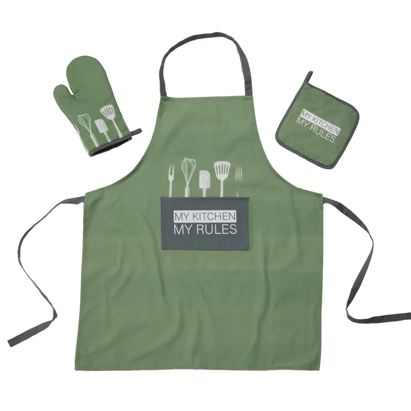 Σετ Κουζίνας 3τμχ Βαμβακερό Kitchen 0863 Dark Mint Das Home (Ύφασμα: Βαμβάκι 100%, Χρώμα: Μέντα) - Das Home - 537000100863