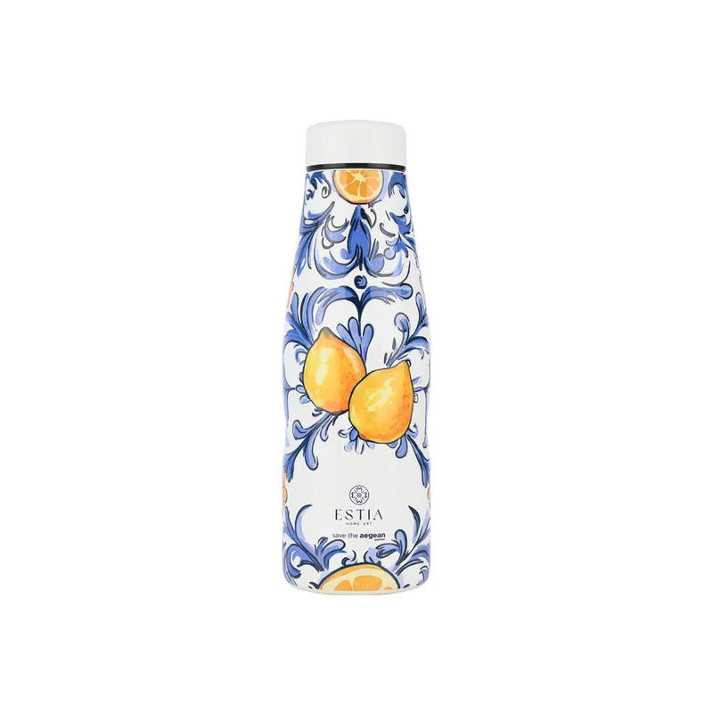 Θερμός-Μπουκάλι Ανοξείδωτο Flask Amalfi Coast Save The Aegean Estia 500ml-7x7x22,3εκ. 01-31602 (Υλικό: Ανοξείδωτο) - estia - 01-31602