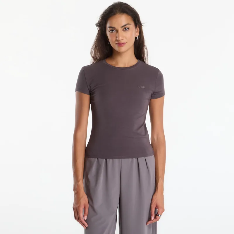 T-shirt GUESS Lotus Slim Ss T-Shirt Darkest Grey S