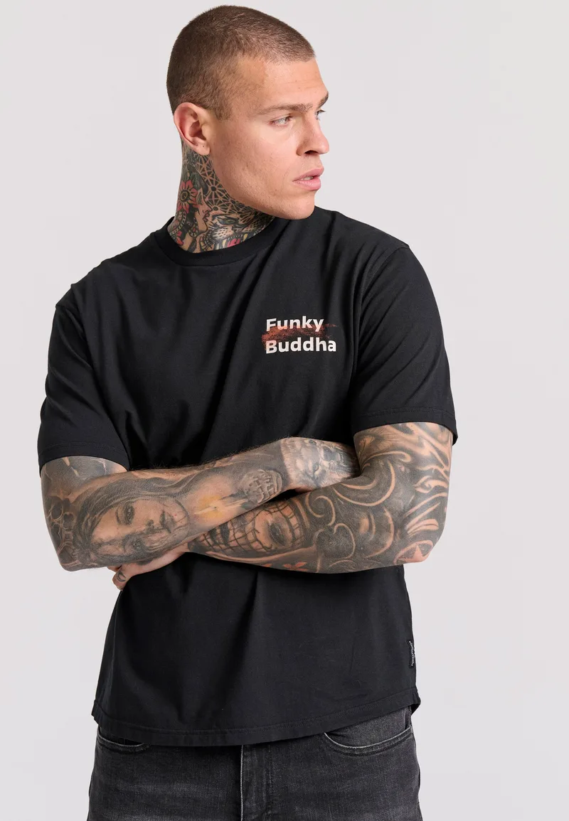 Relaxed fit t-shirt με brushed τύπωμα στην πλάτη