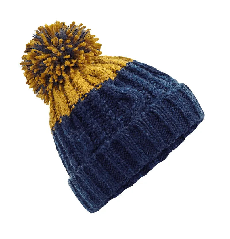 Σκούφος Beanie B437 Beechfield Oxford Navy/Mustard