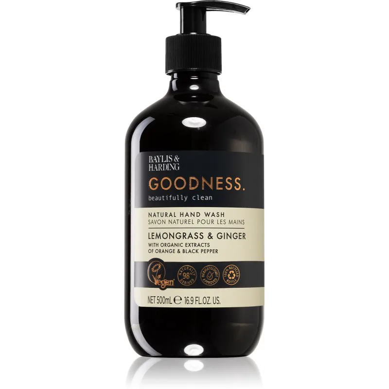 Baylis & Harding Goodness Lemongrass & Ginger φυσικό ρευστό σαπούνι για τα χέρια 500 ml
