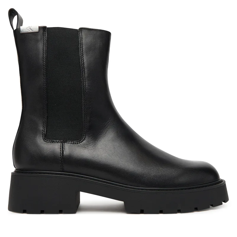 Μποτάκια με λάστιχο Calvin Klein Jeans Combat Mid Chelsea Boot Hw Lth YW0YW01869 Μαύρο