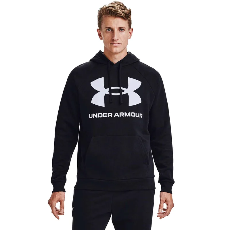 UNDER ARMOUR RIVAL FLEECE BIG LOGO HOODIE ΜΑΥΡΟ
