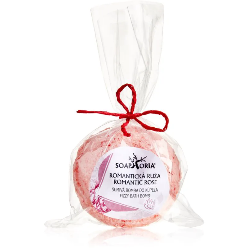 Soaphoria Romantic Rose Fizzy Bath Bomb αντι-στρες βόμβα/μπάλα μπάνιου με αναγεννητικό αποτέλεσμα 85 γρ