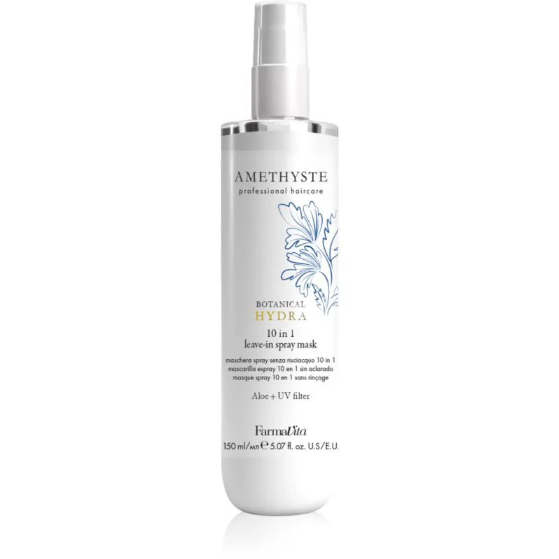 FarmaVita Amethyste Botanical Hydra εντατική μάσκα χωρίς ξέβγαλμα σε σπρέι για θερμική επεξεργασία μαλλιών με φίλτρο UV 150 ml