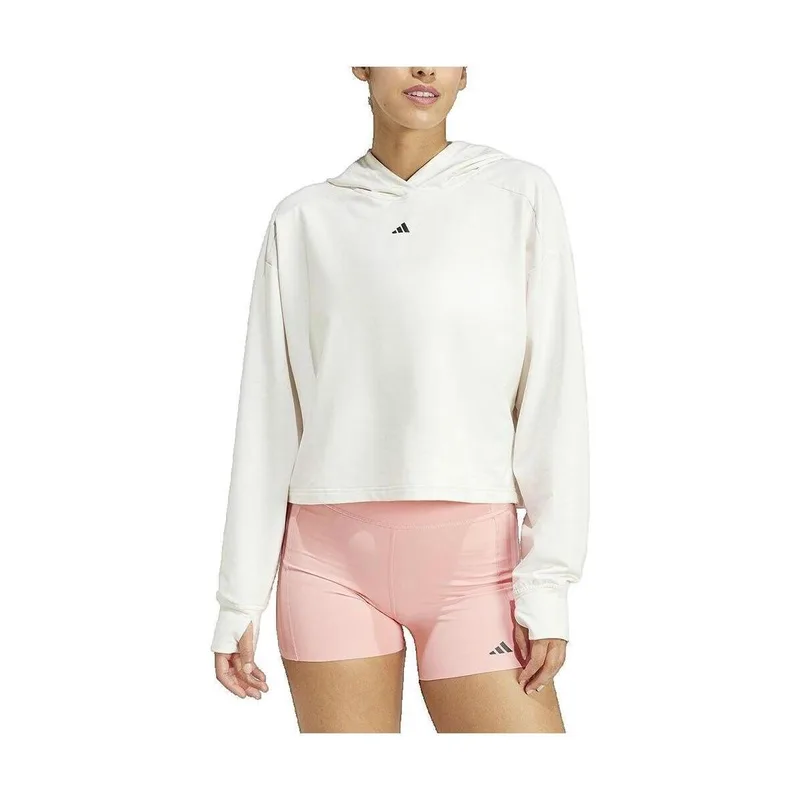 T-shirt με κουκούλα adidas Sweat à capuche Power Hoodie blanc ample femme