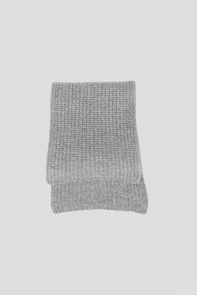 RAFFAELLO BETTINI Ανδρικό Γκρι Grey Ribbed Cashmere Scarf