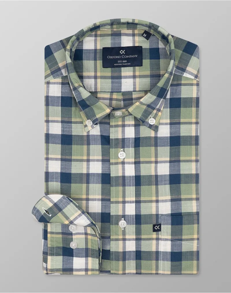 OXFORD COMPANY BUTTON DOWN 100%BAMBAKI ΥΠΟΚΑΜΙΣΟ F130-BZ10.02-02 Green