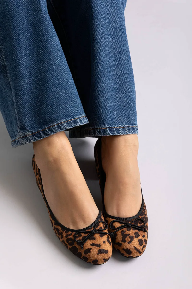 Stephan Μπαλαρίνες σουέτ με λεοπάρ σχέδιο - 22-376 - Leopard suede