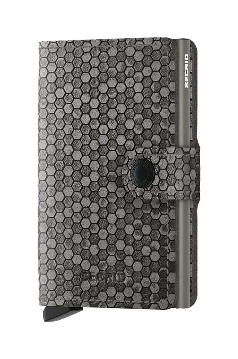 Δερμάτινο πορτοφόλι Secrid Miniwallet Hexagon Grey