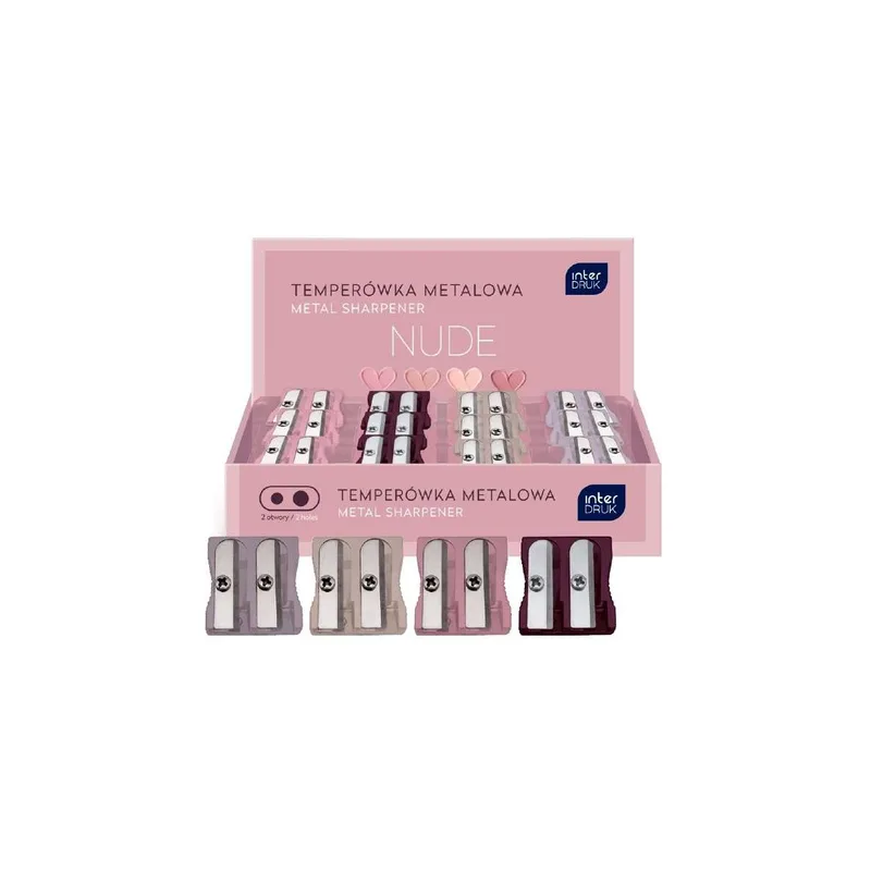 Ξύστρα Interdruk 347619 Διπλή Mεταλλική Nude (τυχαία επιλογή χρώματος)