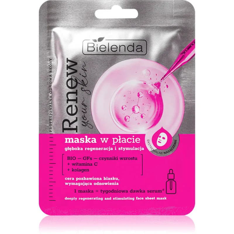 Bielenda Renew Your Skin φύλλο μάσκας με αναγεννητικό αποτέλεσμα 18 γρ