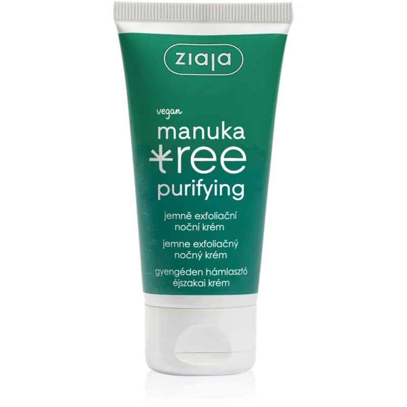 Ziaja Manuka Tree Purifying απολεπιστική κρέμα νύχτας για μικτή και λιπαρή επιδερμίδα 50 μλ