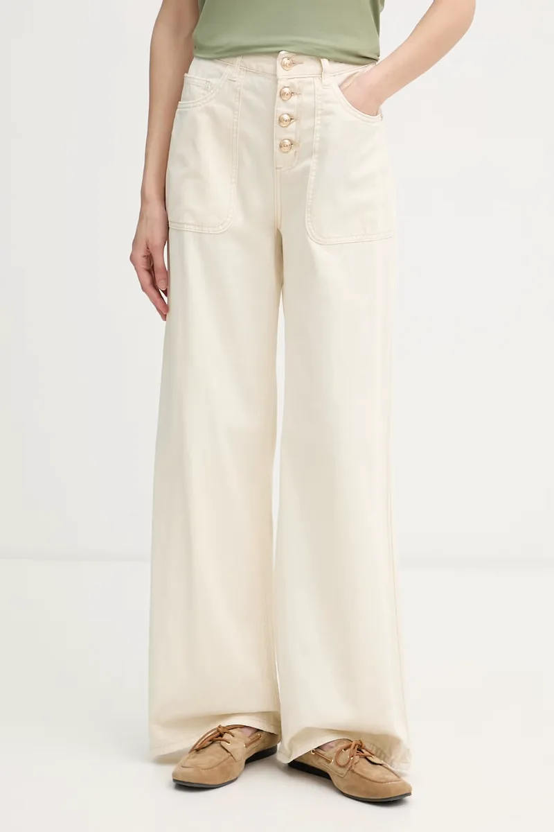 Gaudi Παντελόνι wide leg γυναικείο βαμβακερό