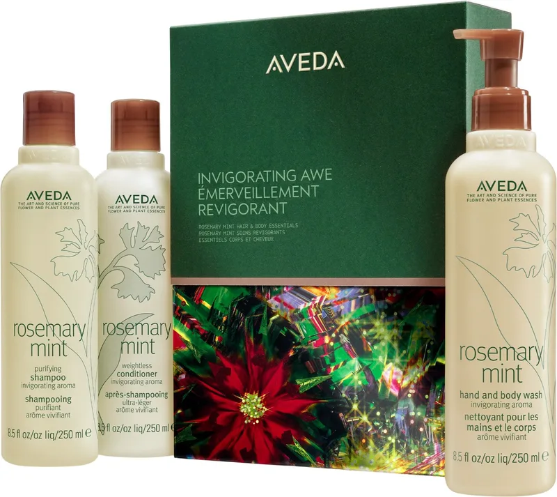 Aveda - Invigorating Awe Rosemary Mint Hair & Body Essentials Gift Set (Shampoo 250ml, Conditioner 250ml & Body Wash 250ml)