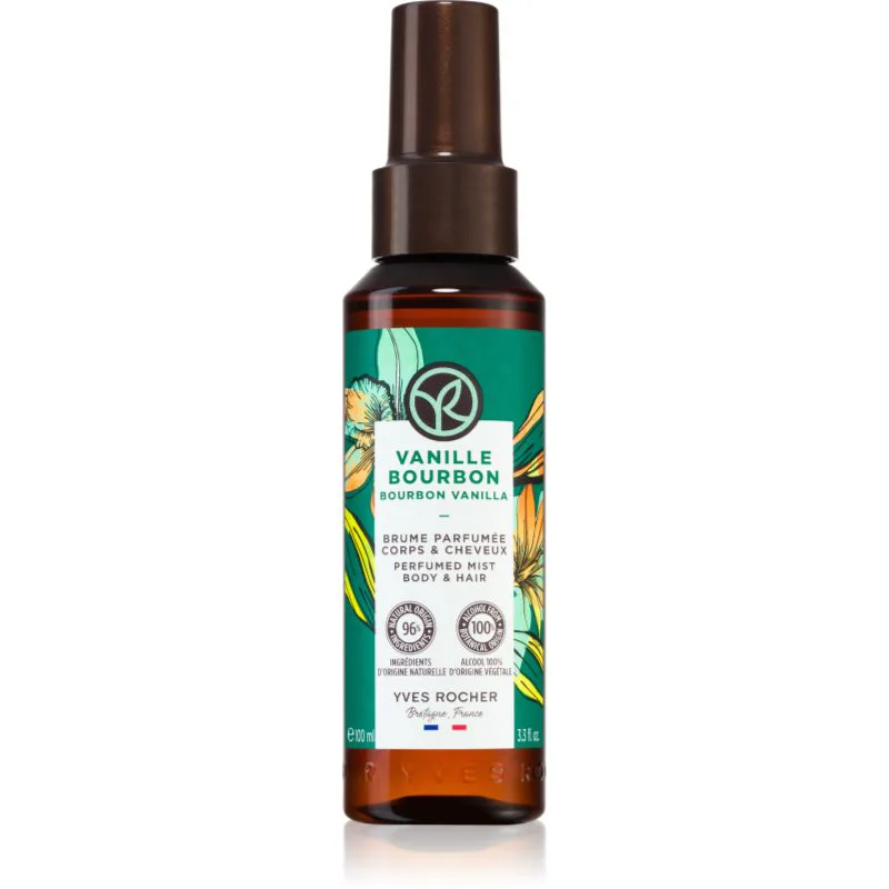Yves Rocher Bain de Nature Αρωματικό σπρέι σώματος και μαλλιών για γυναίκες Bourbon Vanilla 100 ml