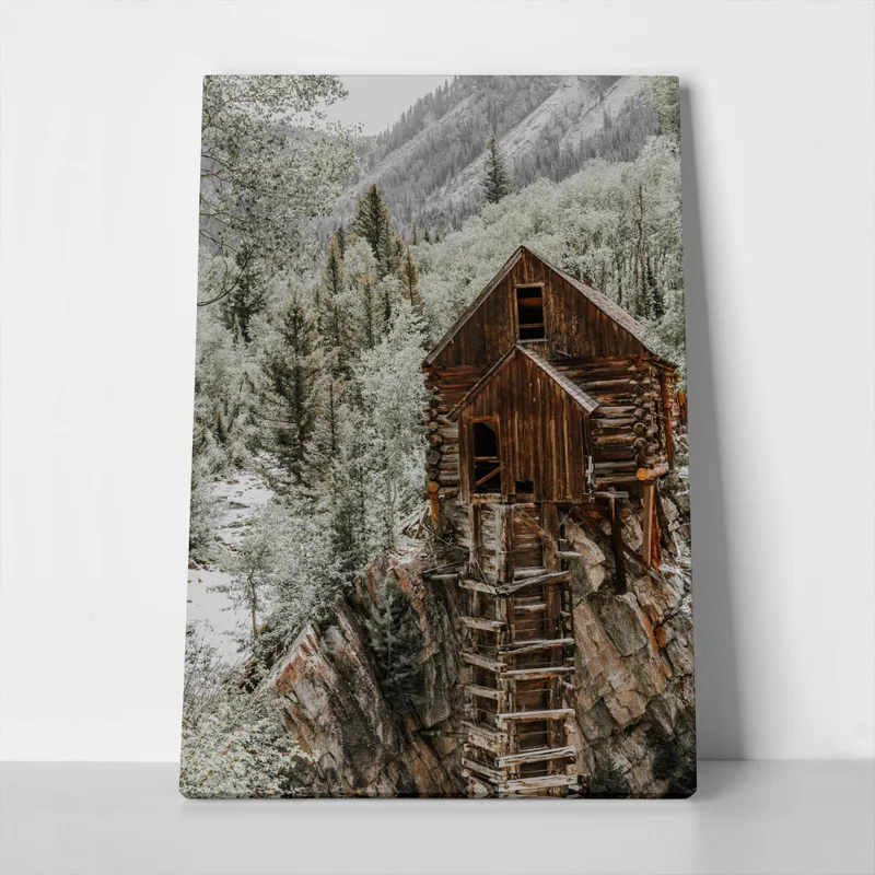 Πίνακας σε Καμβά RUSTIC FARMHOUSE MOUNTAIN CABIN 2