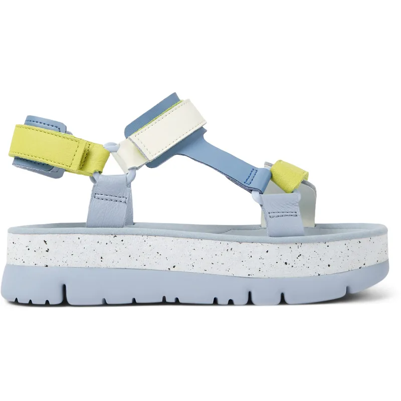 CAMPER Oruga Up - Πέδιλα Για Γυναικεία - Μπλε,Λευκό,Πράσινο, Μέγεθος 40, Smooth leather