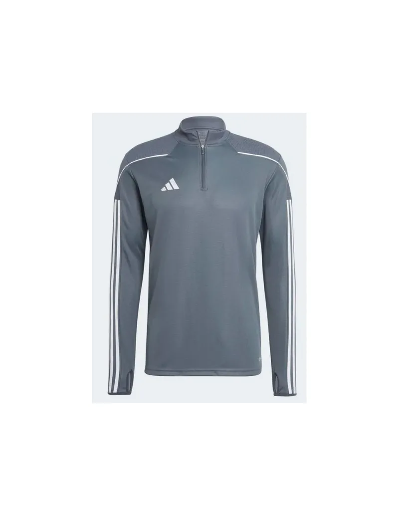 Adidas Ανδρική Μπλούζα με Φερμουάρ Μακρυμάνικη Γκρι HS0329