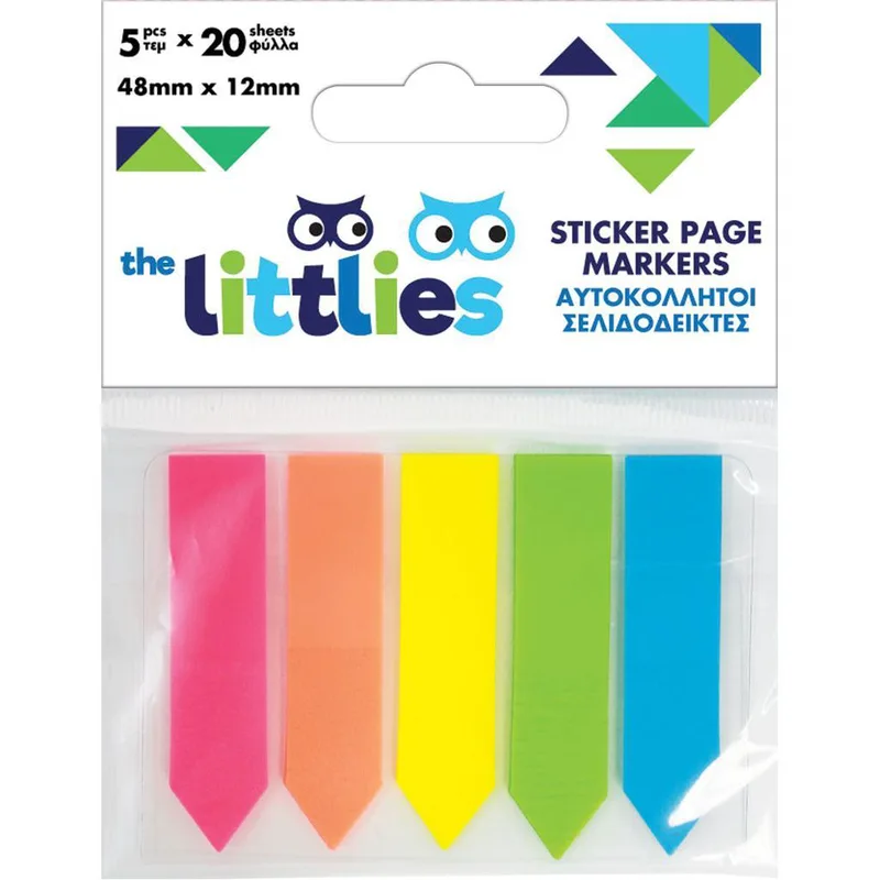 ΑΥΤΟΚΌΛΛΗΤΟΙ ΣΕΛΙΔΟΔΕΊΚΤΕΣ THE LITTLIES ΒΈΛΗ 5 ΧΡΩΜΆΤΩΝ 50 ΦΎΛΛΩΝ, 48X12MM