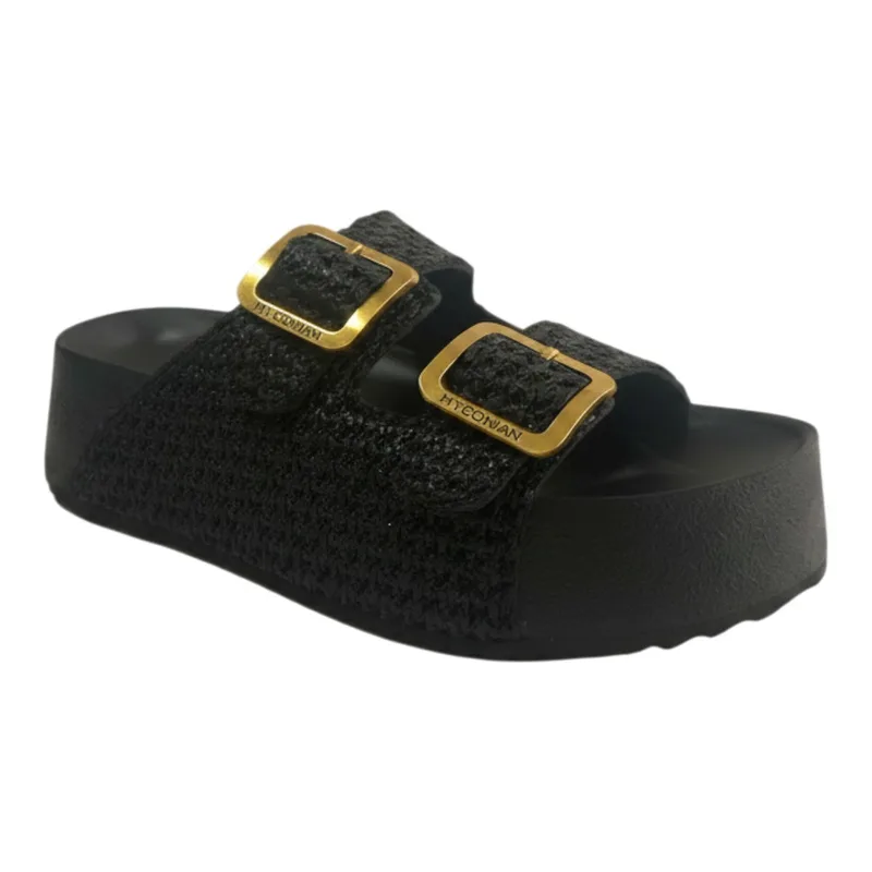 Myconian Greek Sandals Γυναικεία Παπούτσια Πέδιλα 29222 Μαύρο