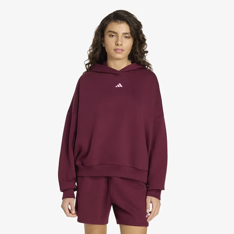 Φούτερ adidas 3 Stripes Studio Hoodie Maroon L