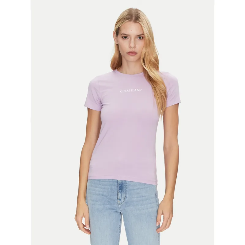Guess Jeans T-Shirt W4YI01 J1314 Μωβ Slim Fit