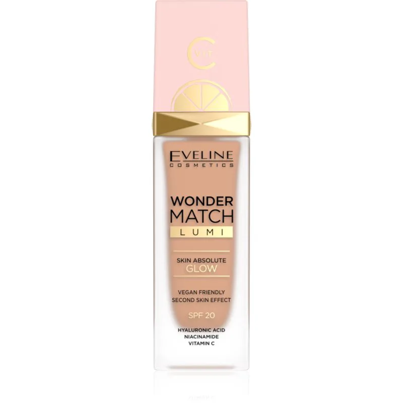 Eveline Cosmetics Wonder Match Lumi ενυδατικό μεικ απ με λειαντική επίδραση SPF 20 απόχρωση 25 Sand Μπεζ 30 ml