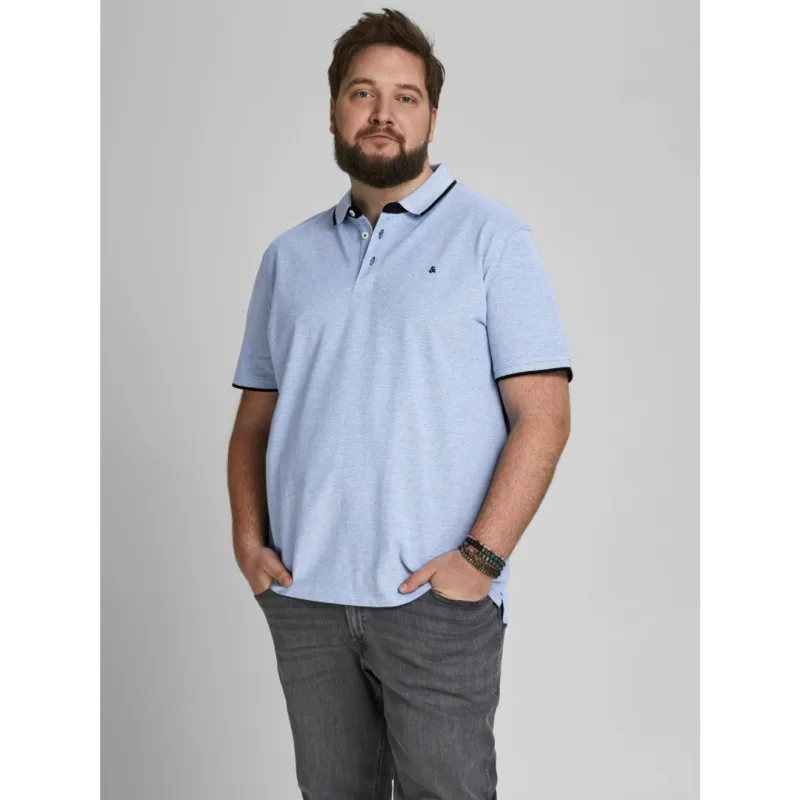 Βαμβακερό Polo πικέ "Paulos" Jack & Jones σε plus fit γραμμή - Bright Cobalt