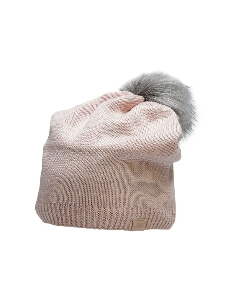 4F Pom Pom Beanie Ανδρικός Σκούφος Πλεκτός σε Ροζ χρώμα H4Z22-CAD009-56S