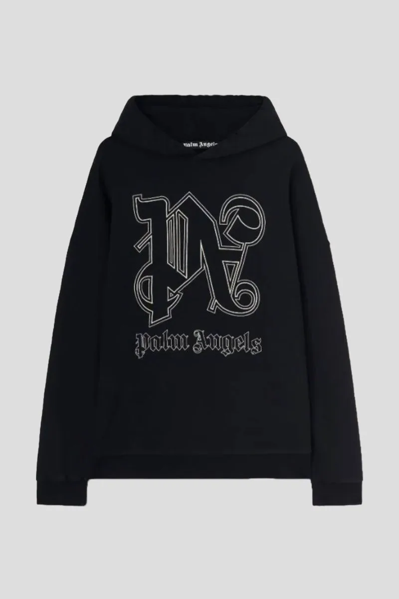 PALM ANGELS Ανδρικό Μαύρο Monogram Statement Black Hoody