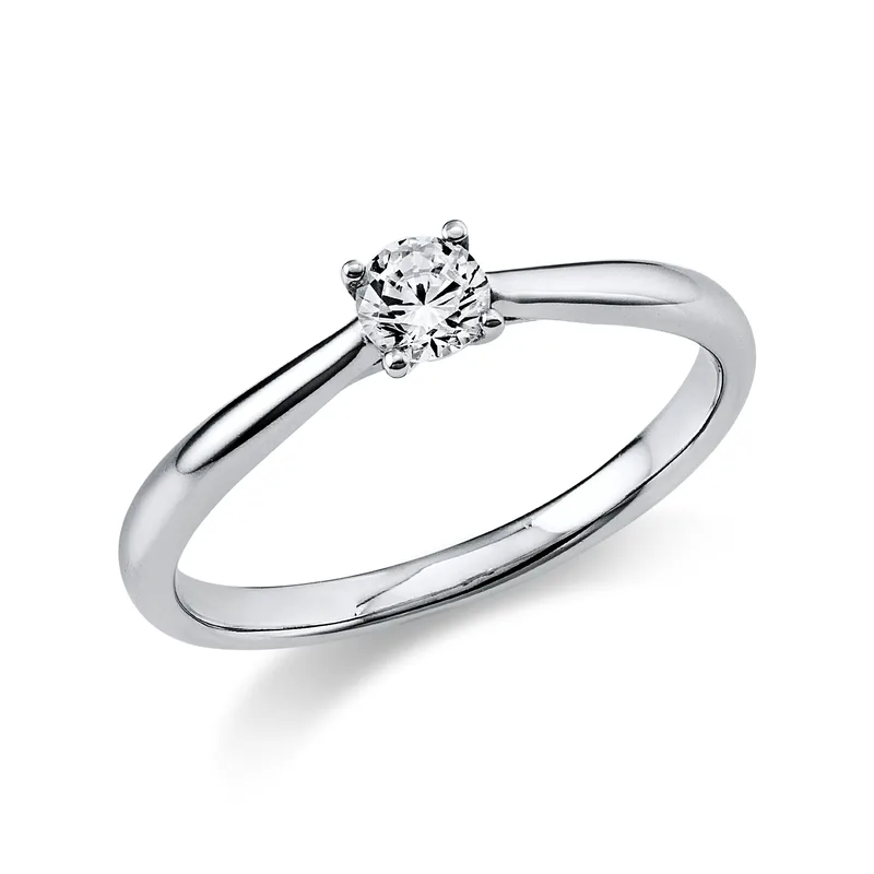Diamond Group Μονόπετρο Δαχτυλίδι με Διαμάντι Brilliant από Λευκό Χρυσό 18 Καρατίων DDX382